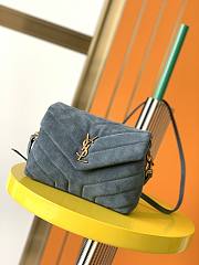 YSL Lou Lou Blue Nim Velvet Bag 630951  - 1