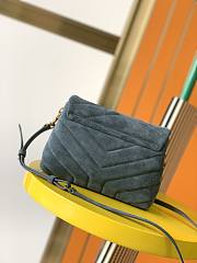 YSL Lou Lou Blue Nim Velvet Bag 630951  - 5