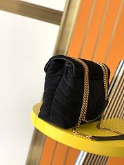 YSL Lou Lou Medium Black Velvet Bag 630951 Size 25x17x9cm - 6