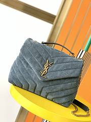 YSL Lou Lou Medium Blue Denim Bag 630951 Size 25cm - 1