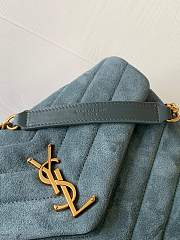 YSL Lou Lou Medium Blue Denim Bag 630951 Size 25cm - 4