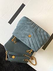 YSL Lou Lou Medium Blue Denim Bag 630951 Size 25cm - 2