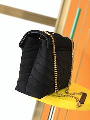 YSL Lou Lou Medium Black Velvet Bag 630951 Size 31cm - 6