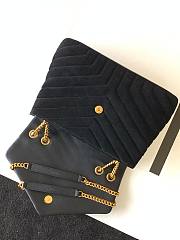 YSL Lou Lou Medium Black Velvet Bag 630951 Size 31cm - 3