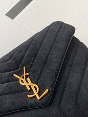 YSL Lou Lou Medium Black Velvet Bag 630951 Size 31cm - 2