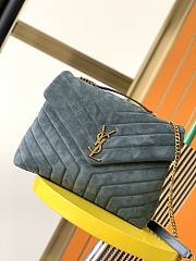 YSL Lou Lou Medium Blue Denim Bag 630951 Size 31cm - 1