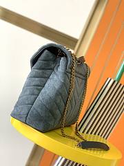 YSL Lou Lou Medium Blue Denim Bag 630951 Size 31cm - 5
