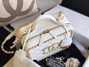 Chanel White Quilted Leather CC Filigree Chain Around Vanity Case Bag - 6