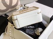 Chanel White Quilted Leather CC Filigree Chain Around Vanity Case Bag - 5