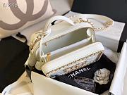 Chanel White Quilted Leather CC Filigree Chain Around Vanity Case Bag - 4