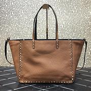Valentino Garavani Rockstud Tote Bag In Brown - 1
