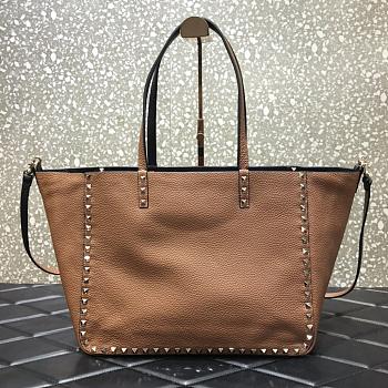 Valentino Garavani Rockstud Tote Bag In Brown