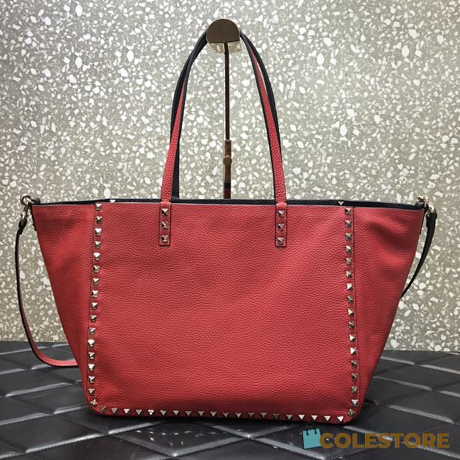 Valentino Garavani Rockstud Tote Bag In Red - 1