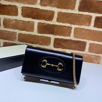 Gucci Horsebit 1955 Chain Stap Wallet In Black 62189