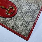 Gucci Horsebit 1955 Chain Stap Wallet In Red Canvas Leather 62189 - 5