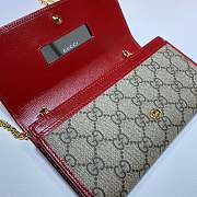 Gucci Horsebit 1955 Chain Stap Wallet In Red Canvas Leather 62189 - 4