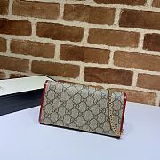 Gucci Horsebit 1955 Chain Stap Wallet In Red Canvas Leather 62189 - 2