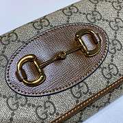 Gucci Horsebit 1955 Chain Stap Wallet In Brown Canvas Leather 62189  - 6
