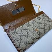 Gucci Horsebit 1955 Chain Stap Wallet In Brown Canvas Leather 62189  - 5