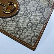 Gucci Horsebit 1955 Chain Stap Wallet In Brown Canvas Leather 62189  - 4