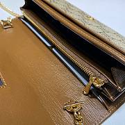 Gucci Horsebit 1955 Chain Stap Wallet In Brown Canvas Leather 62189  - 3