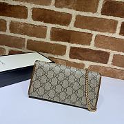 Gucci Horsebit 1955 Chain Stap Wallet In Brown Canvas Leather 62189  - 2