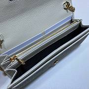 Gucci Horsebit 1955 Chain Stap Wallet In White Canvas Leather 62189 - 6