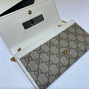 Gucci Horsebit 1955 Chain Stap Wallet In White Canvas Leather 62189 - 3