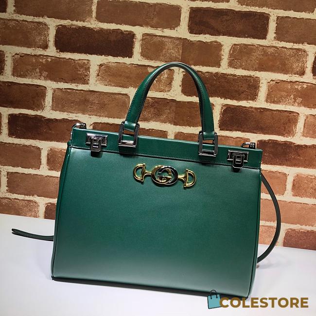 Gucci Zumi Small Top Handle Bag Zumi In Blue Forest 56971  - 1