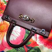Gucci Zumi Small Top Handle Bag Zumi In Bordeaux Forest 56971  - 6