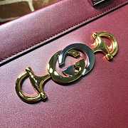 Gucci Zumi Small Top Handle Bag Zumi In Bordeaux Forest 56971  - 5