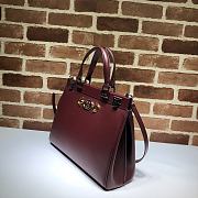 Gucci Zumi Small Top Handle Bag Zumi In Bordeaux Forest 56971  - 2