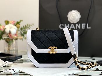 Chanel Mini Flap Bag Velvet&Gold Tone Metal AS2597 Size 19x15x6cm