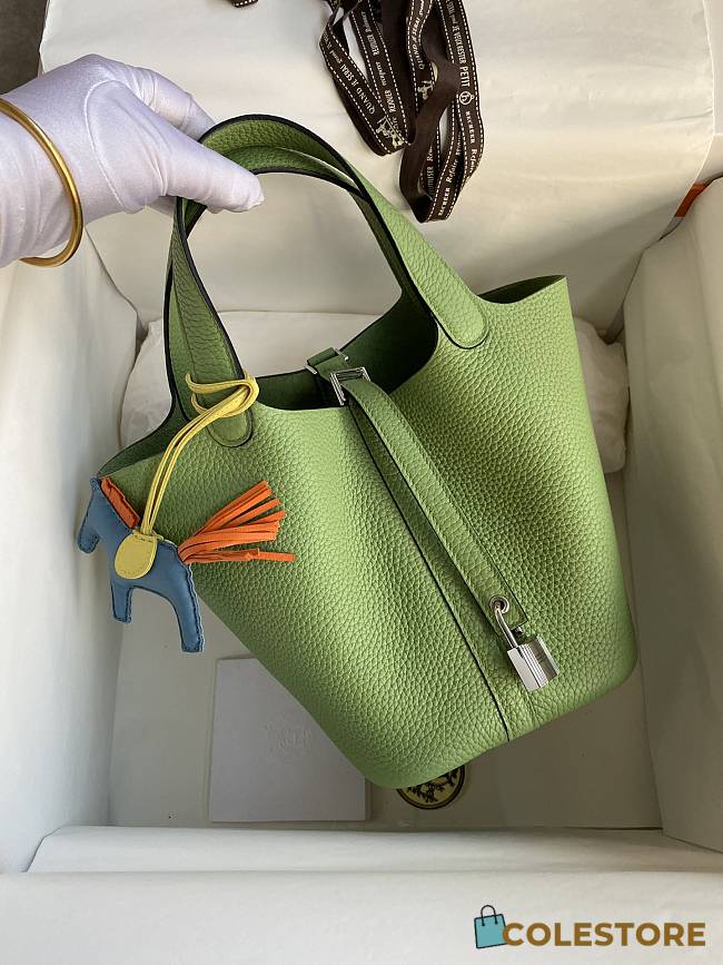 Hermes Picotin Lock PM Tote Bag In Green  - 1