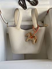 Hermes Picotin 18 Bag In White - 5