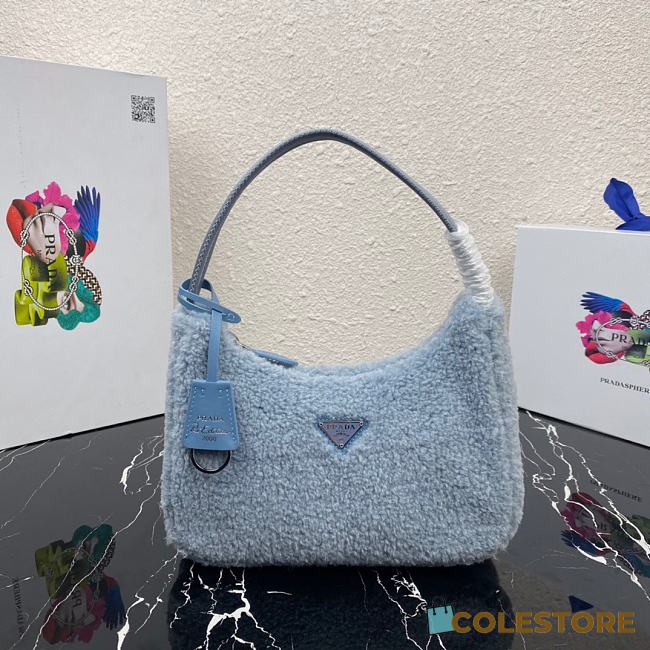 Prada Re-Edition 2000 Hand Bag In Blue 1NE515  - 1
