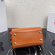 Prada Saffiano Leather Top Handle Bag In Orange 1BB846 - 4