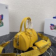 Prada Saffiano Leather Top Handle Bag In Yellow 1BB846  - 5