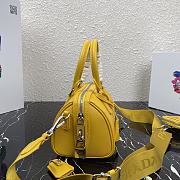 Prada Saffiano Leather Top Handle Bag In Yellow 1BB846  - 4