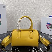 Prada Saffiano Leather Top Handle Bag In Yellow 1BB846  - 2