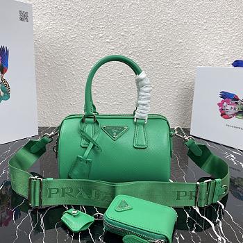 Prada Saffiano Leather Top Handle Bag In Light Green 1BB846 