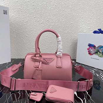 Prada Saffiano Leather Top Handle Bag In Pink 1BB846 