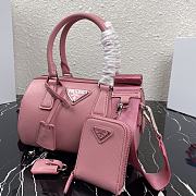 Prada Saffiano Leather Top Handle Bag In Pink 1BB846  - 4