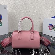 Prada Saffiano Leather Top Handle Bag In Pink 1BB846  - 3