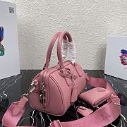 Prada Saffiano Leather Top Handle Bag In Pink 1BB846  - 2