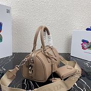 Prada Saffiano Leather Top Handle Bag In Beige 1BB846  - 5