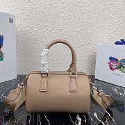 Prada Saffiano Leather Top Handle Bag In Beige 1BB846  - 4