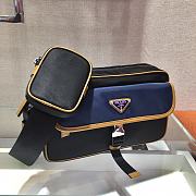 Prada Black Nylon Crossbody In Blue 2VH074 Size 25x15x8cm - 6