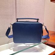 Prada Brique In Blue Saffiano Leather Bag 2VH069  - 6