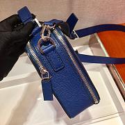 Prada Brique In Blue Saffiano Leather Bag 2VH069  - 5
